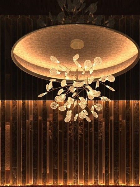 VIPルームの天井に灯るペンダントライト